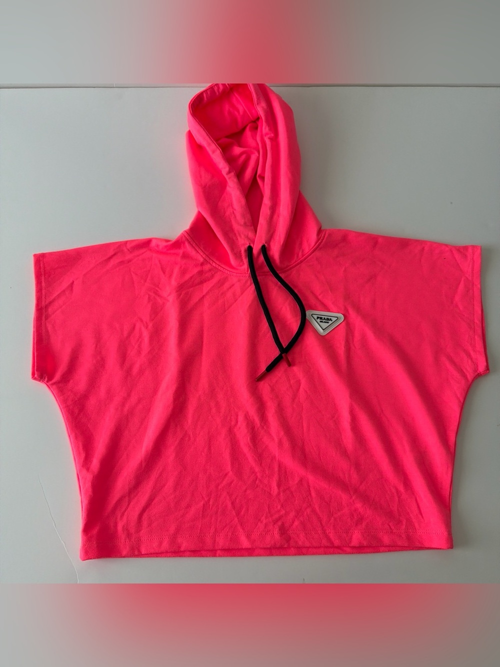 Neon Pink Hooded Crop Top